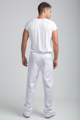 Мужские белые медицинские брюки Б4