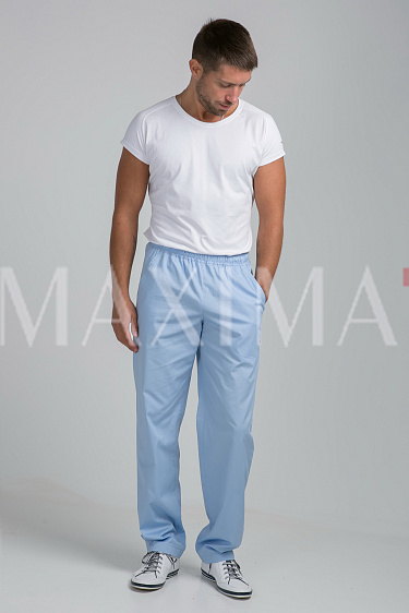 Мужские голубые медицинские брюки Б4