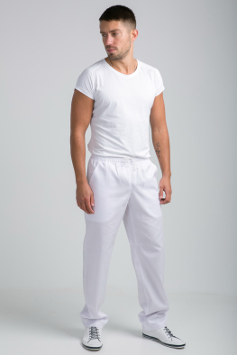 Мужские белые медицинские брюки Б41